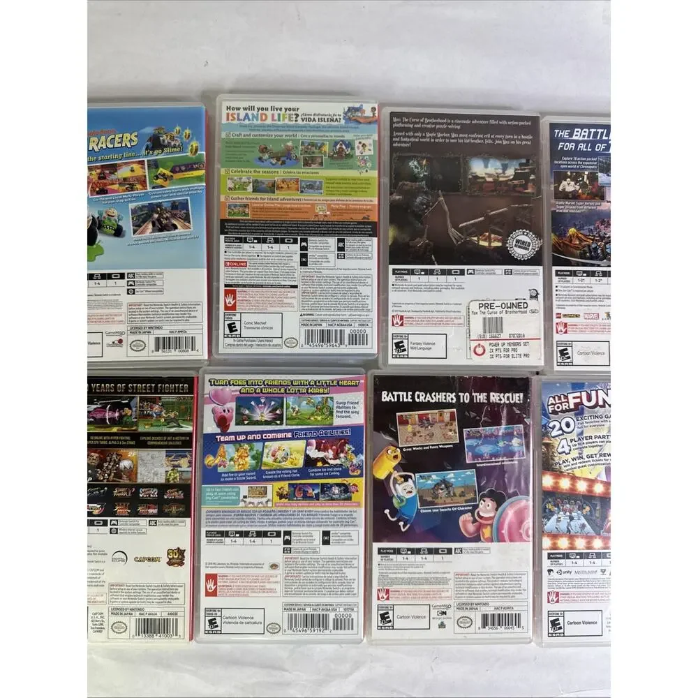 Nintendo Switch Empty Game Case Lot Of 10, NO GAMES,Lego , street fighter ET